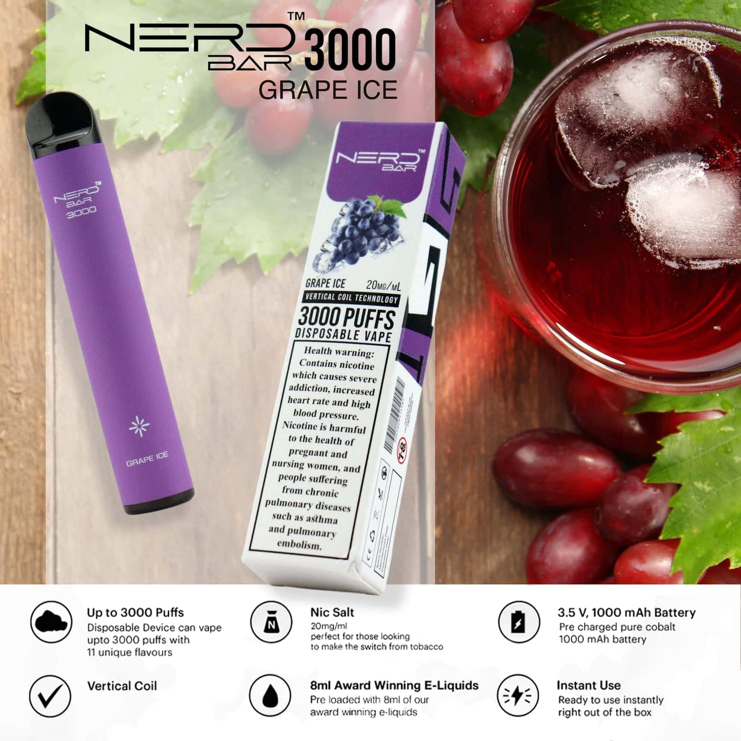 Nerd Bar 3000 Puffs Disposable Vape