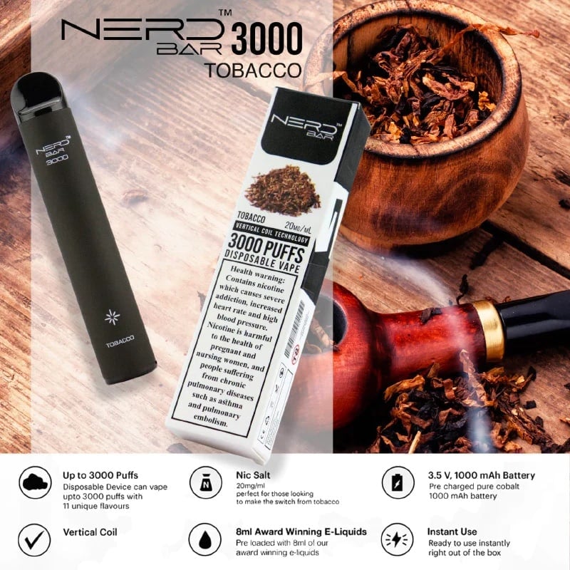 Nerd Bar 3000 Puffs Disposable Vape