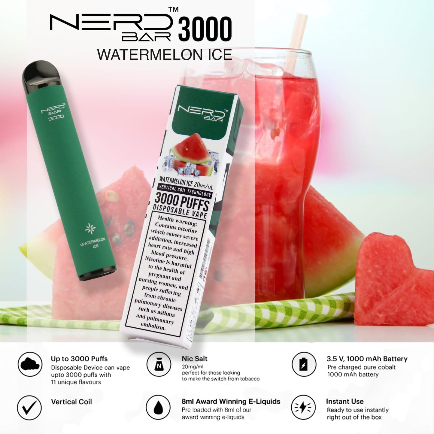 Nerd Bar 3000 Puffs Disposable Vape