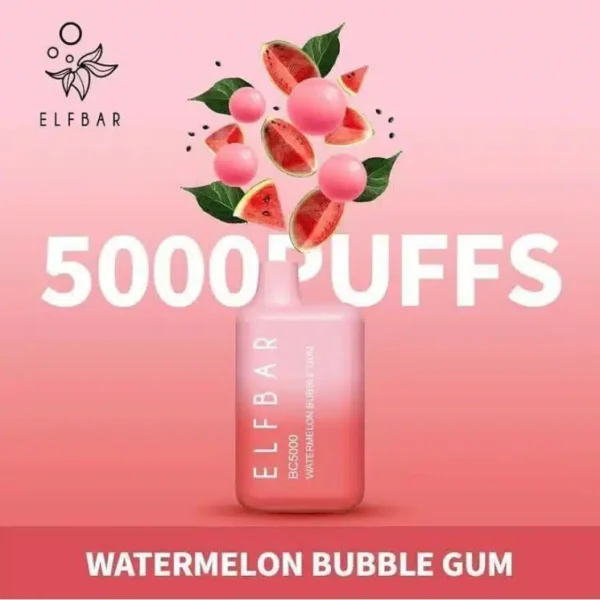 new elf bar disposable vape bc5000 puffs watermelon bubble gum