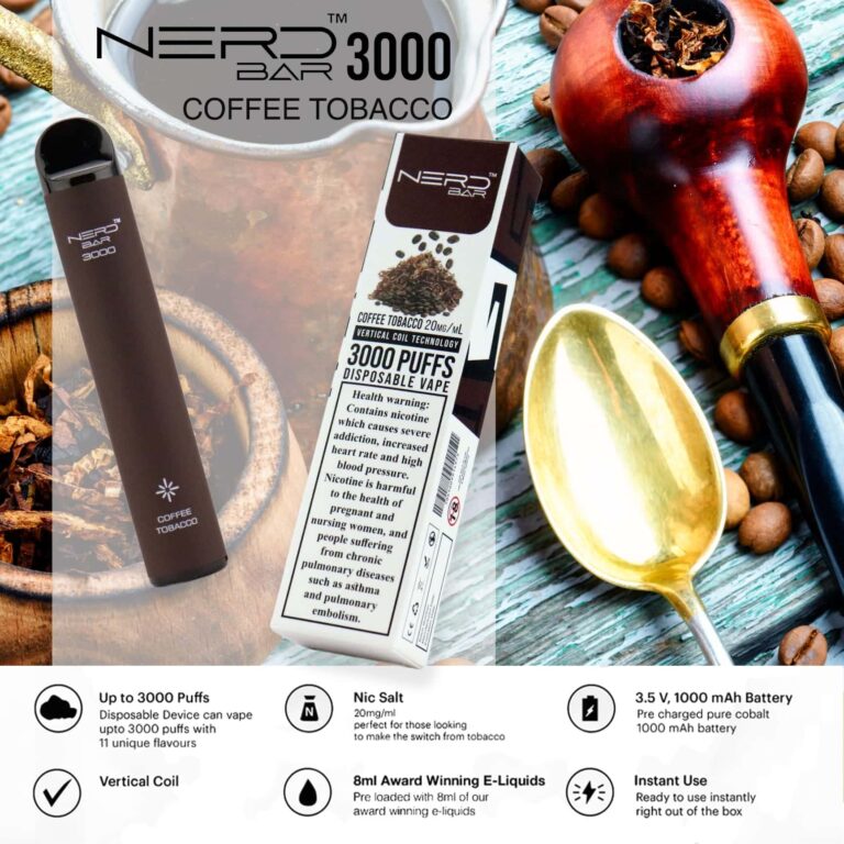 Nerd Bar 3000 Puffs Disposable Vape Coffee tobacco