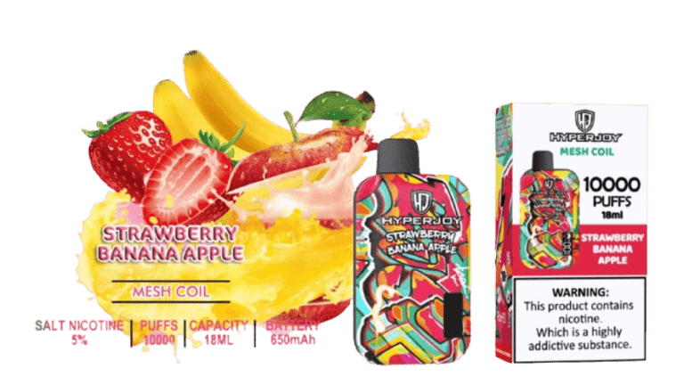 Hyperjoy 10000 Puffs Strawberry Banana Apple